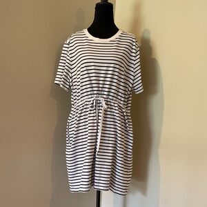 Draper James Striped Mini Dress with Drawstring